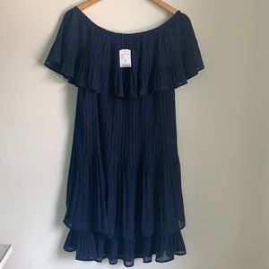 Off the shoulder pleated dress